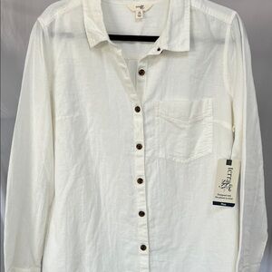 Terra & Sky long sleeve cream Button Down Shirt